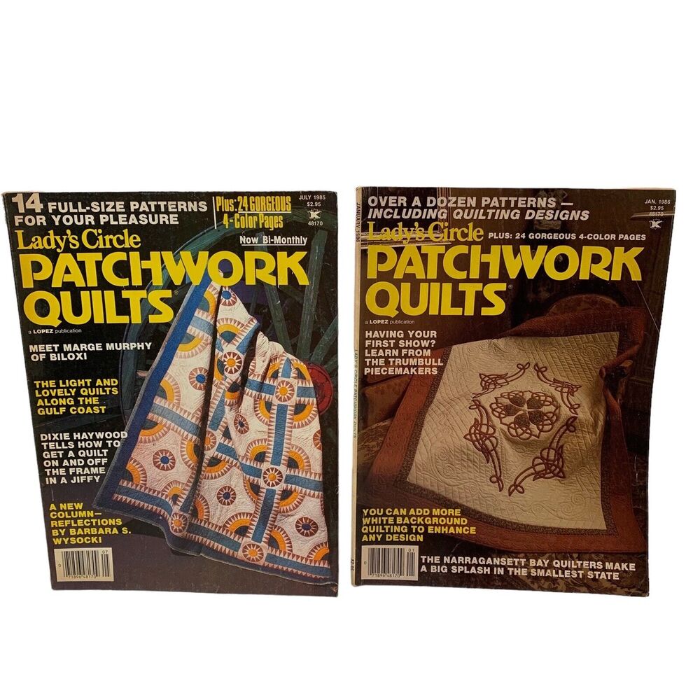 2 Lady's Circle Patchwork Quilts Magazines July 1985 & Jan 1986 Quilt Patterns